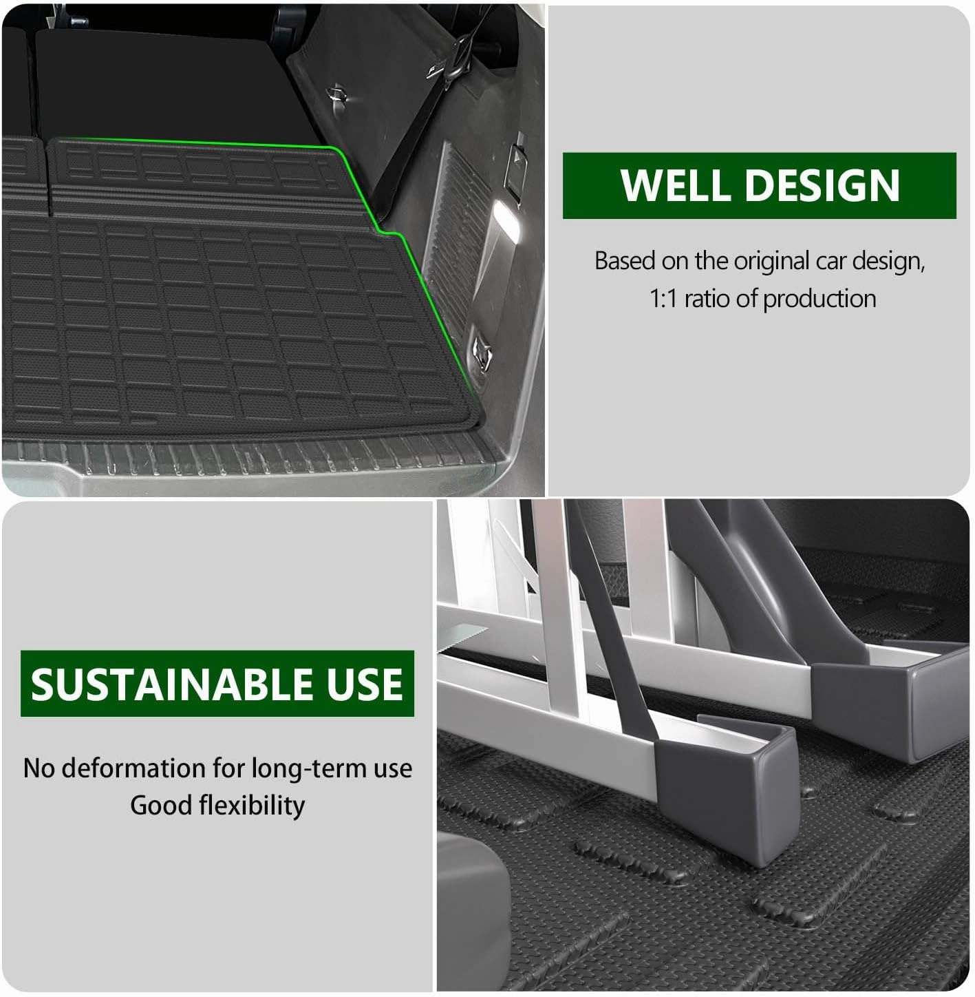 Cargo Liner Compatible with 2018-2024 Ford Expedition/Lincoln Navigator Trunk Mat Cargo Mat 7&8 Seats Replacement for 2018-2024 Ford Expedition Accessories(Trunk Mat)
