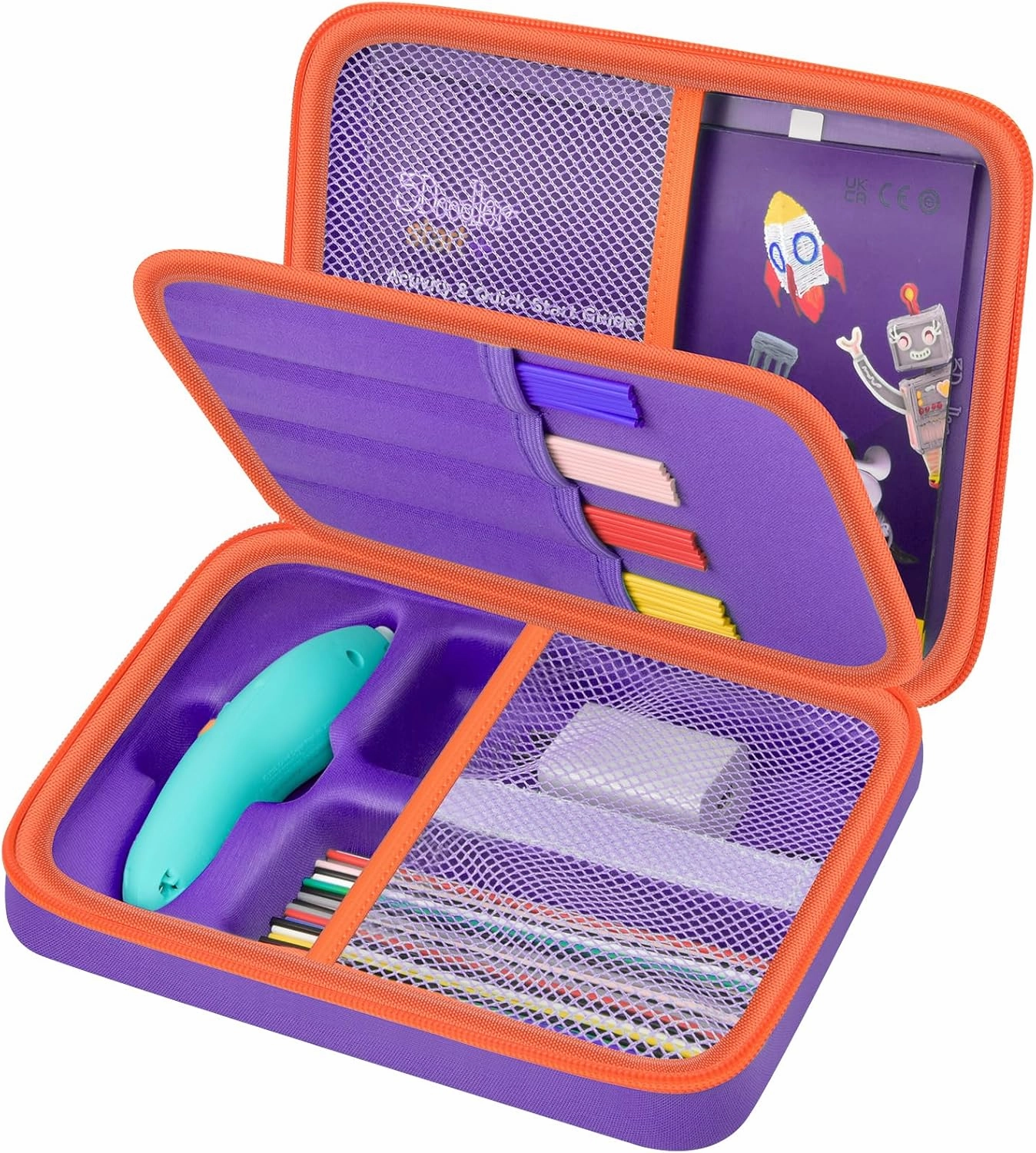 Case for 3Doodler Start  Essentials (2023/2024) for 3D Pen Set for Kids, Art Activity Set Storage for Educational STEM Toy, Hold Plastic Filaments Strands, for DoodlePad and Cable - Box Only (Purple)