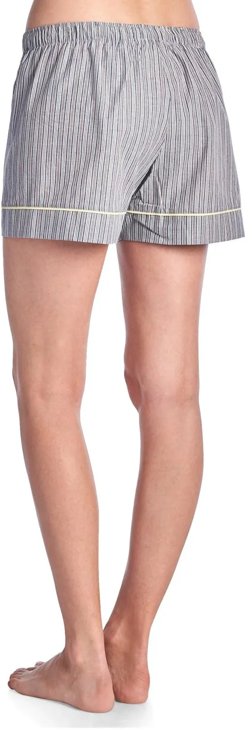 Casual Nights Women's 2 Pack Cotton Woven Lounge Boxer Shorts
