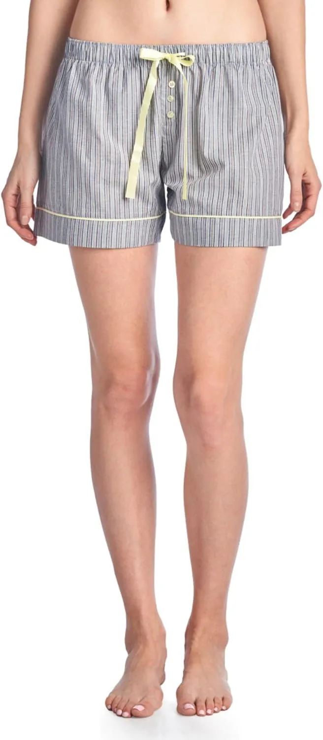 Casual Nights Women's 2 Pack Cotton Woven Lounge Boxer Shorts