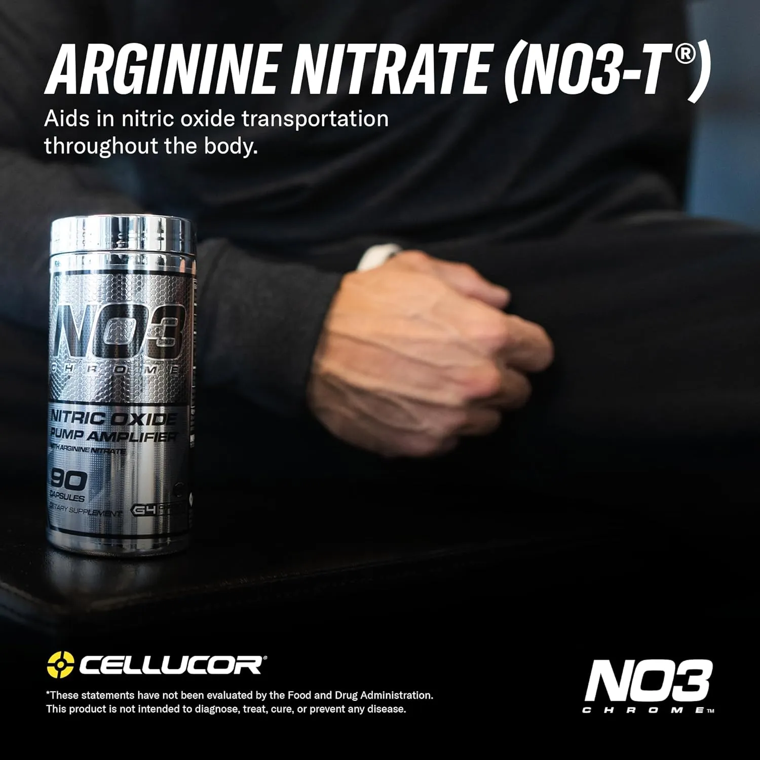 Cellucor NO3 Chrome Nitric Oxide Supplements with Arginine Nitrate for Muscle Pump & Blood Flow, 90 Capsules, G4