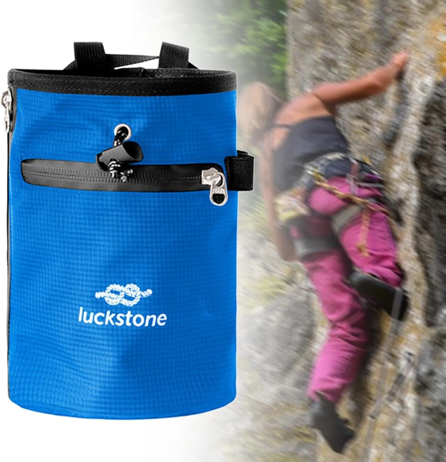 Chalk Bag for Climbing Chalk Carrier Bag Practical Storage Pouch Waist Belt for Weightlifting Gymnastics Gym Sports Fitness