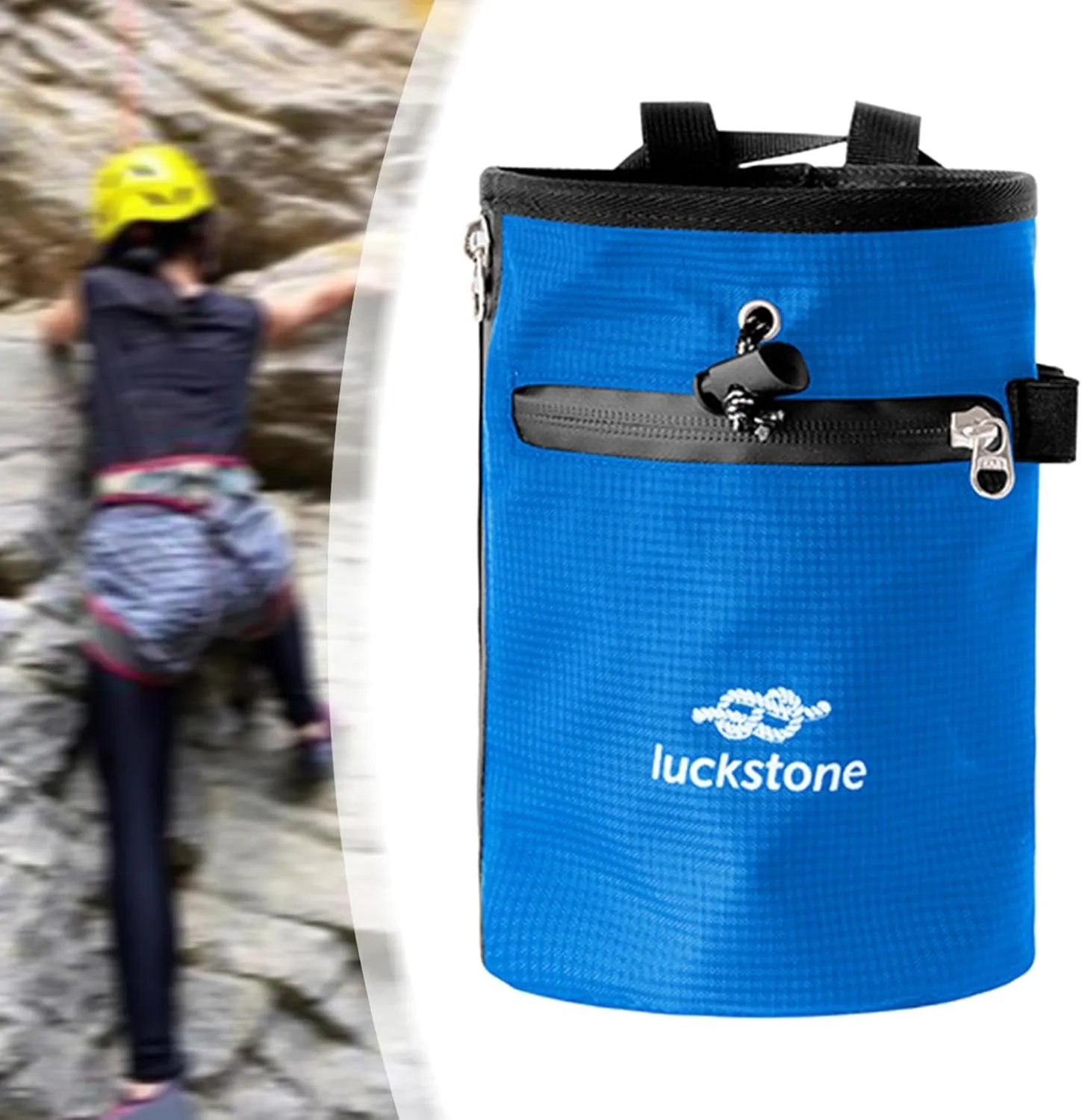 Chalk Bag for Climbing Chalk Carrier Bag Practical Storage Pouch Waist Belt for Weightlifting Gymnastics Gym Sports Fitness