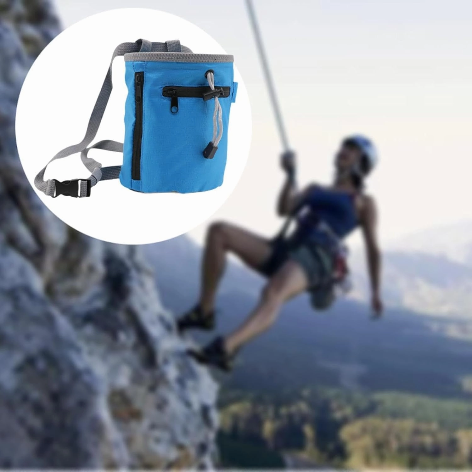 Chalk Bag Chalk Carrier Fitness Resistant Drawstring Closure Waist Belt Storage Pouch for Workout Gym Fitness Bouldering