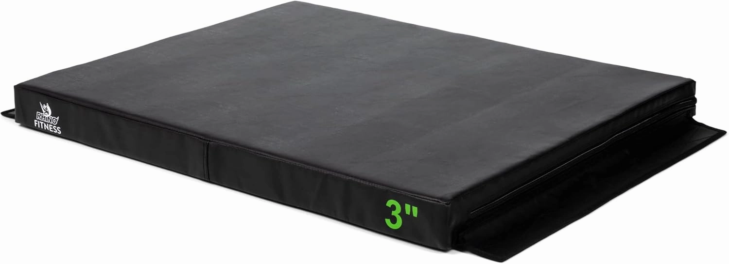 Champion Sports Foam Plyometric Box, Black - Durable Jump Boxes for Training with Handles, Hook and Loop Flaps - Stackable Plyo Box Jumps for Gym - Multiple Sizes