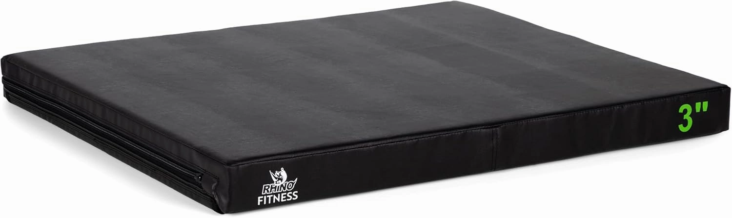 Champion Sports Foam Plyometric Box, Black - Durable Jump Boxes for Training with Handles, Hook and Loop Flaps - Stackable Plyo Box Jumps for Gym - Multiple Sizes