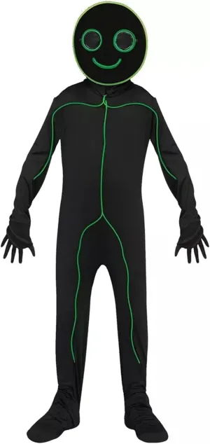 Child E.L. L.U. Stick Figure Glow Costume Small size 4-6