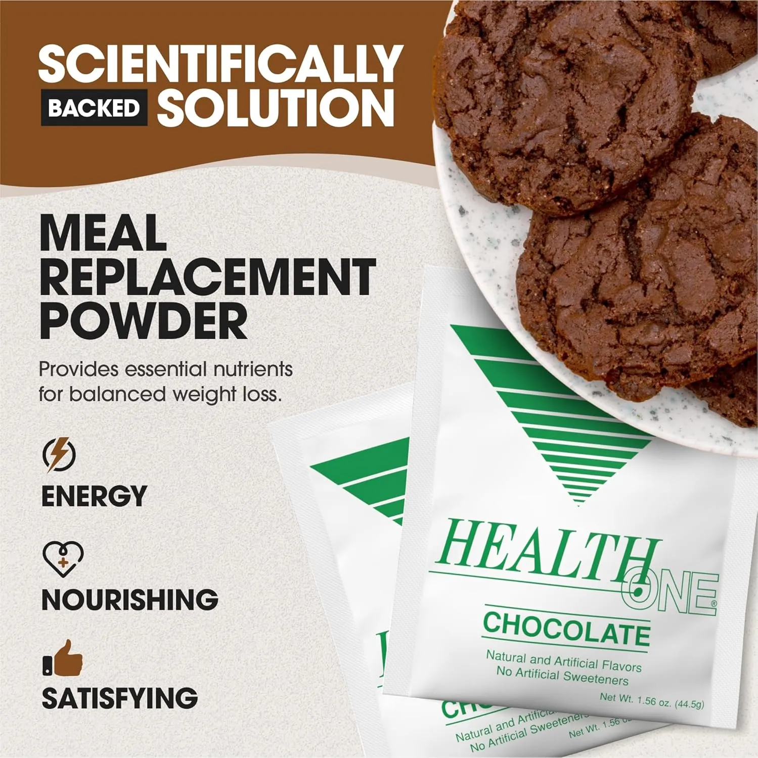 Chocolate Meal Replacement Powder | High Protein with 15G Whey & Soy Isolate | GLP-1 Booster | Best for Lean Shakes for Weight Loss in Women & Men | No Artificial Sweeteners (15 Servings)