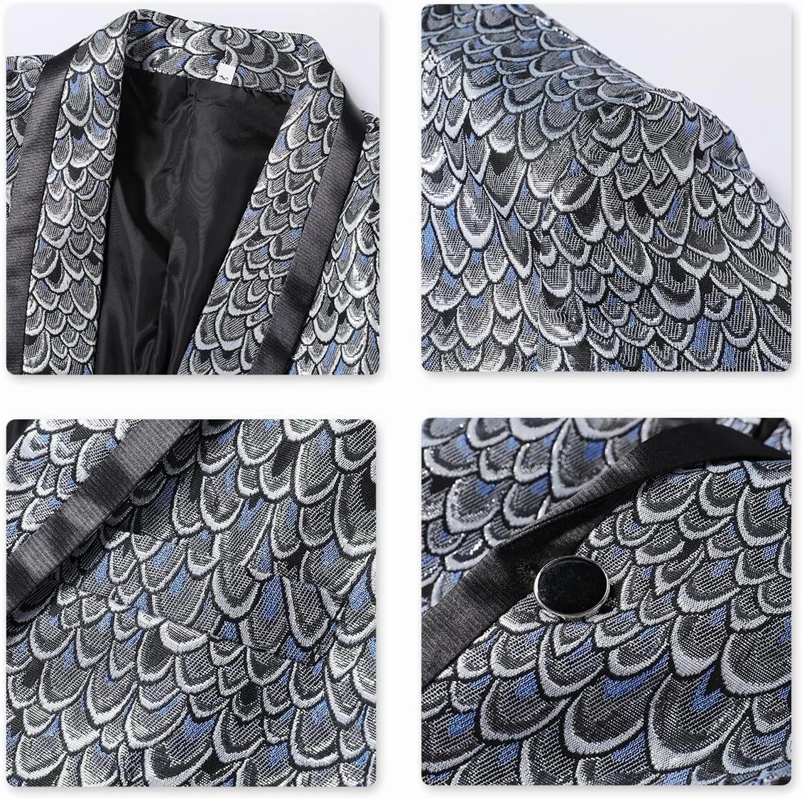 Cloudstyle Men's Luxury Slim Fit Stylish Suit Blazer Jacket & Trousers Set 2-Piece