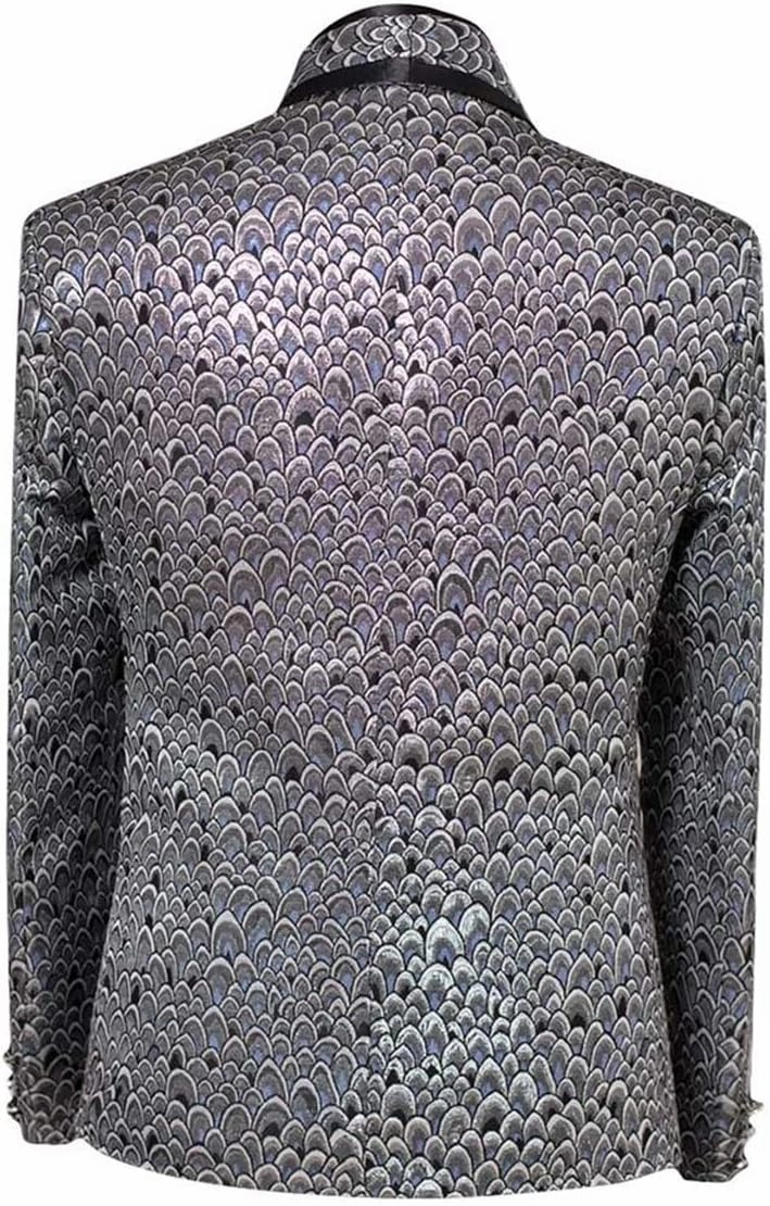 Cloudstyle Men's Luxury Slim Fit Stylish Suit Blazer Jacket & Trousers Set 2-Piece