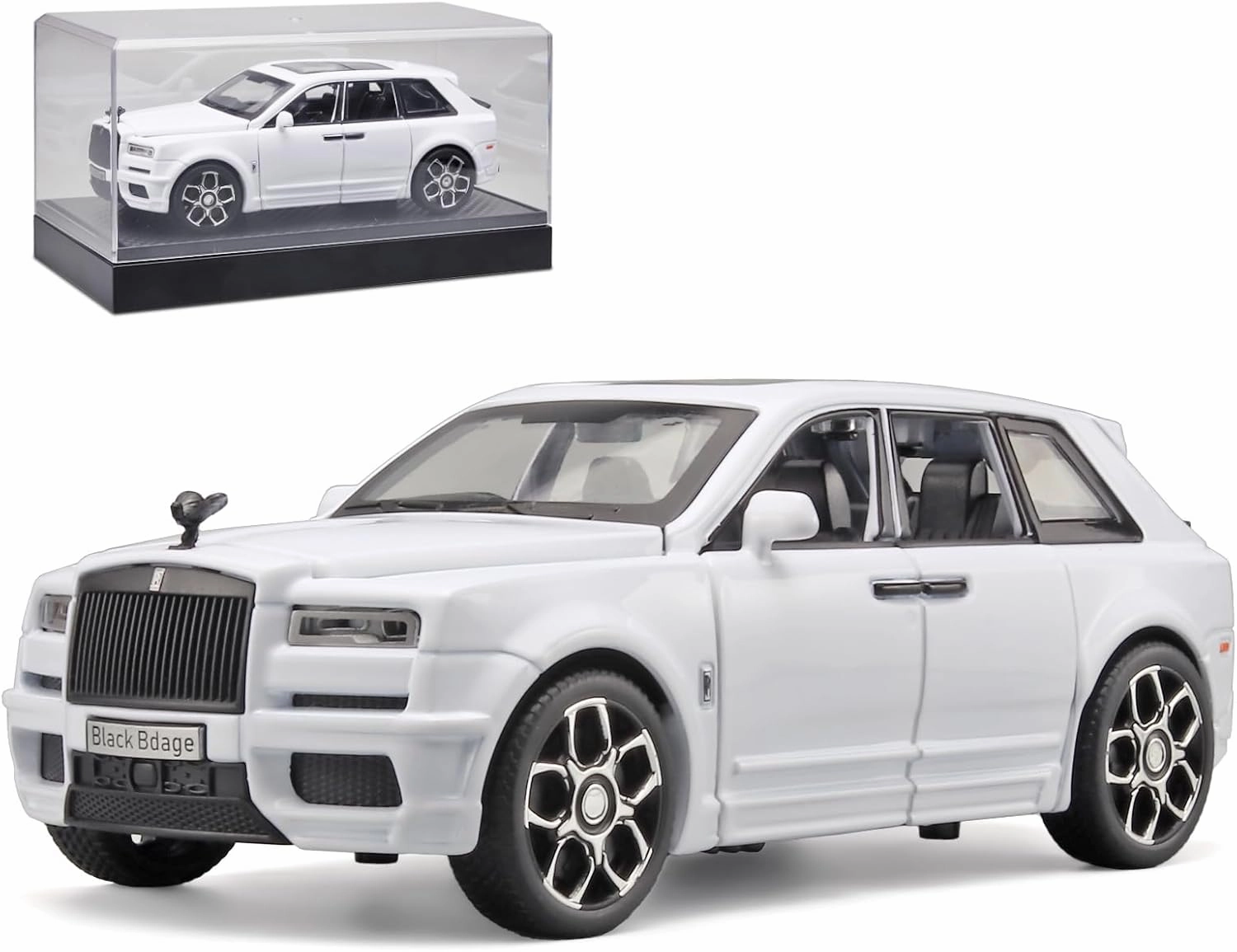 Collectibles Exquisite Car Model 1:32 Rolls-Royce Cullinan Die Cast Metal Model Cars,Pull Back Toy Cars with Light and Sound,Cars Toys Gifts for Age 3  Year Old Boys（White）