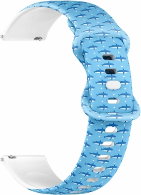 Compatible with Garmin Forerunner 255/255 Music, 265, 745, Venu 2, Venu 3, Vivoactive 4, 22mm Replacement Sport Watch Band (Shark Baby Kid Cartoon) Silicone Soft Strap Bracelet
