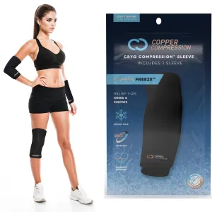 Copper Compression CopperFreeze Cryo Compression Sleeve for Knee, Tennis Elbow, Ankle Joints, Leg & Arm Muscles - Reusable Gel Ice Pack & Heat Wrap - Cold & Hot Pain Relief, Sprain, Injury - L/XL