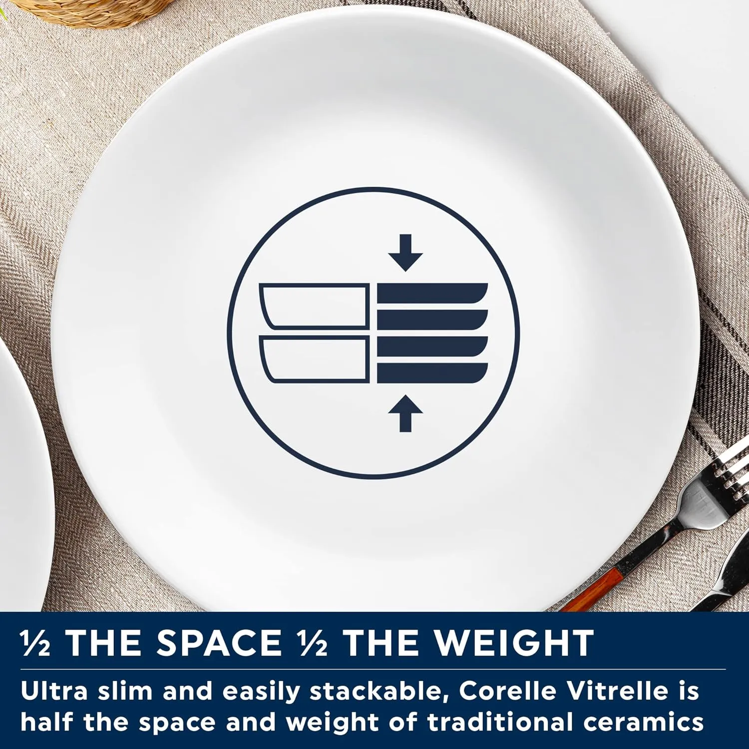 Corelle Vitrelle Glass Dinnerware Set, Chip & Crack Resistant Triple Layer Glass, 4-PC Bowl, Crimson Trellis