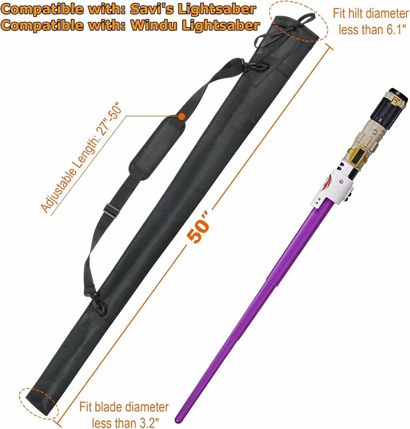 Cosmos Lightsaber Carrying Bag Light Saber Storage Bag with Adjustable Shoulder Strap, Portable Lightsaber Sheath Shoulder Bag Lightsaber Carrying Case for Cosplay Costume (2 Bag Sizes for Option)
