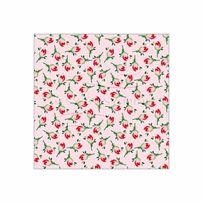Cottage Chic Rosebud Toss - Dollhouse Wallpaper