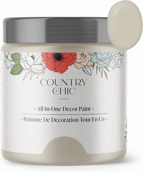 Country Chic All-in-One Chalk Paint for Furniture, Cabinets, Home Decor, Eco-Friendly, Matte Finish, Built-In Primer & Top Coat for Wood, Metal - Sunday Tea (Warm Grey) - Pint 16 oz (475 ml)