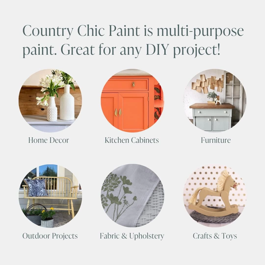 Country Chic All-in-One Chalk Paint for Furniture, Cabinets, Home Decor, Eco-Friendly, Matte Finish, Built-In Primer & Top Coat for Wood, Metal - Sunday Tea (Warm Grey) - Pint 16 oz (475 ml)