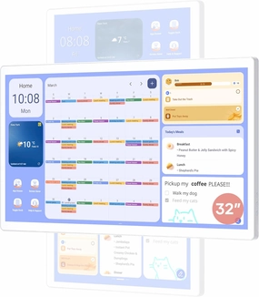 Cozyla 32 Inch Digital Calendar Wall Touch Screen Syncs All Android Tablet Apps To Do List Notepad Electronic Wall Smart Calendar for Family Chore Chart for Kids Adults Meal Planner Wall Mount White