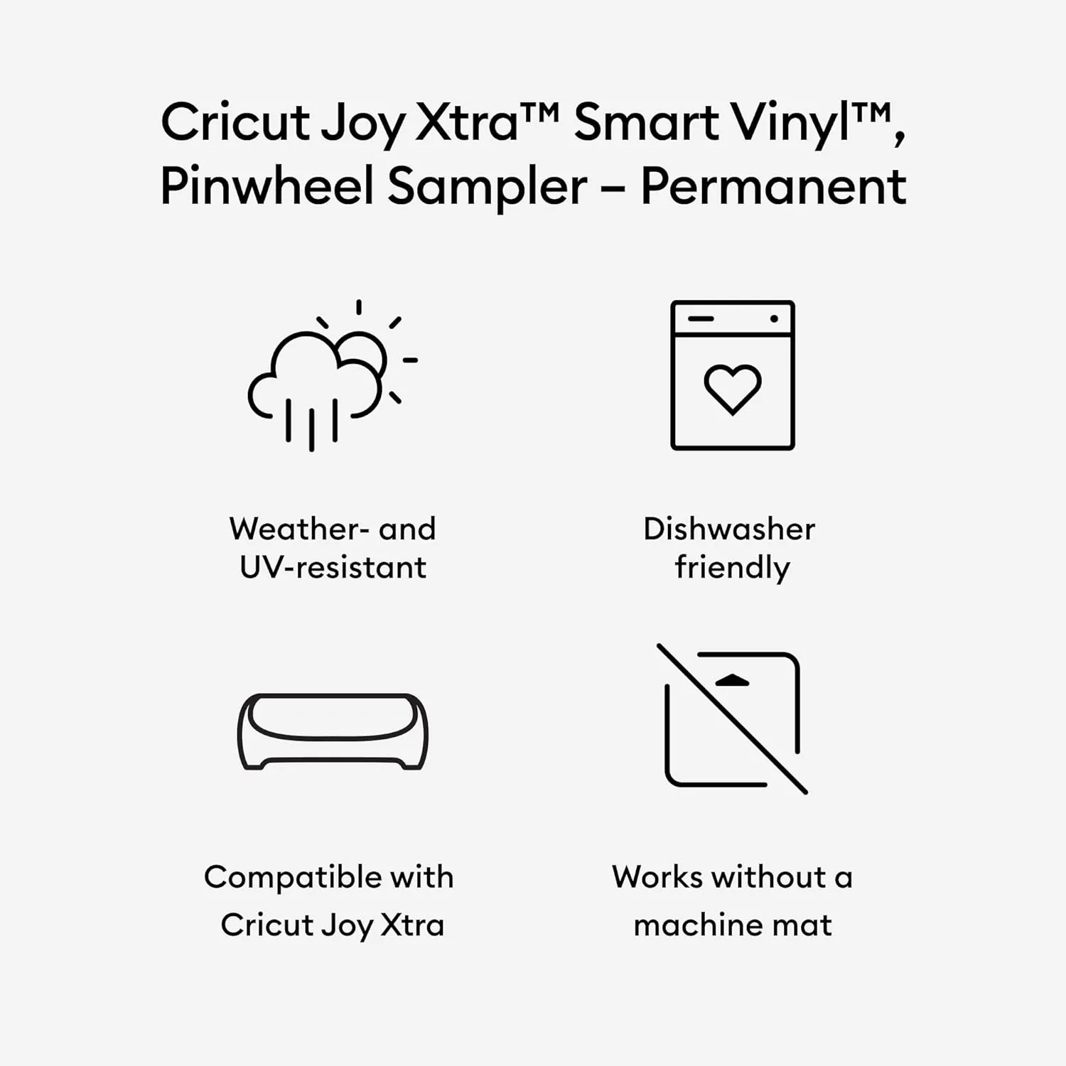 Cricut Joy Xtra Cutting Machine with Rainbow Smart Vinyl Sampler Packs and Tools Bundle - Beginner Portable Bluetooth Compatible Craft Cutting Machine and Cutting Materials