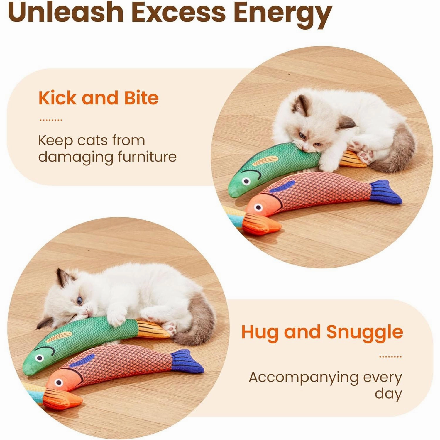 Crinkle Mackerel Cat Toy with Catnip - Soft & Durable Fish Playmate