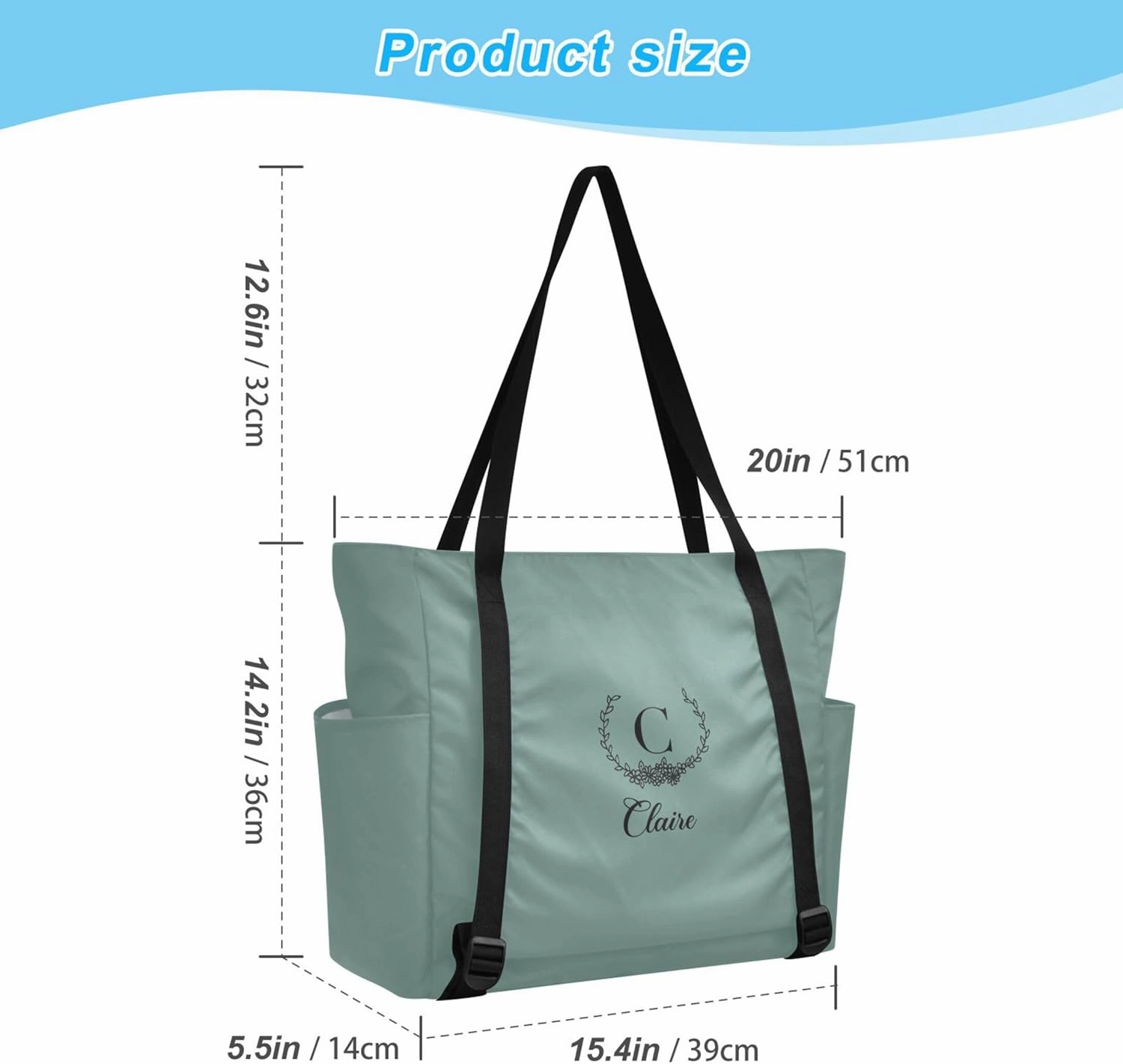 Custom Name Gym Yoga Bag with Yoga Mat Carrier Azalea Personalized Yoga Pilates Tote Shoulder Bag for Travel