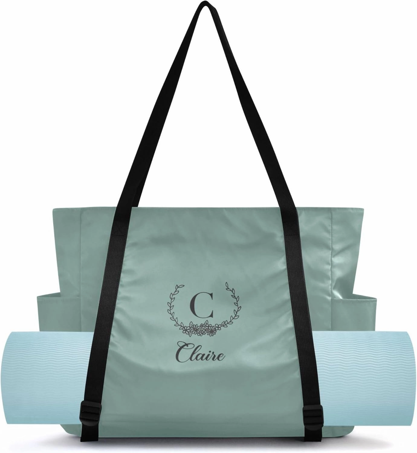 Custom Name Gym Yoga Bag with Yoga Mat Carrier Azalea Personalized Yoga Pilates Tote Shoulder Bag for Travel