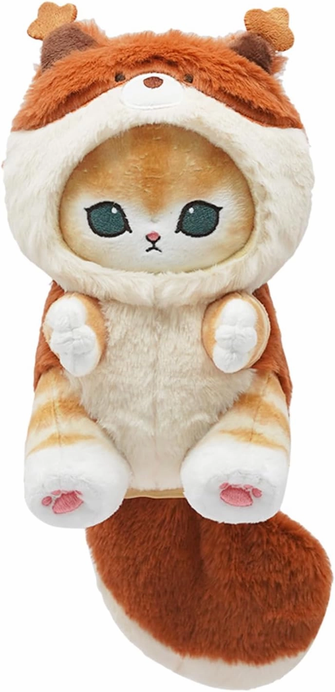 Cute cat Plush Toys 8", Soft cat Toys, Gifts for Girl and Boys, Home Decoration (Squirrel cat)