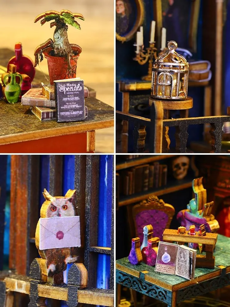 CuteQi Miniature House Kit DIY House Kit Creative Room with Furniture Tiny House Making Kit with Light and Music HandmadeCrafts Gift for Adults & Friends and Lovers(Magic Market)