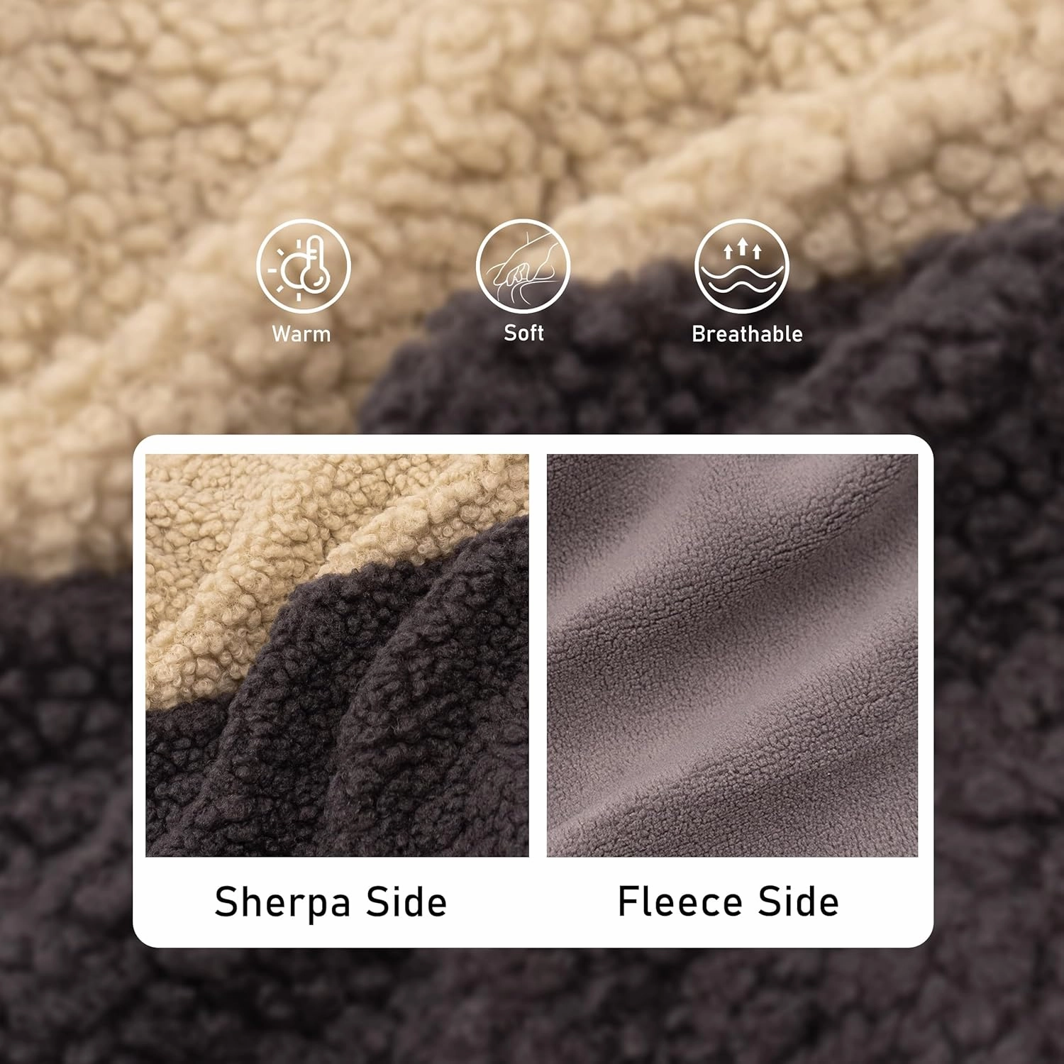 cyeollo Warm Dog Coat Sherpa Dog Winter Coat, Reversible Fleece Dog Jackets Sweater Vest for Small Dogs Male with Leash Hole, Soft Cold Weather Dog Clothes, Khaki L