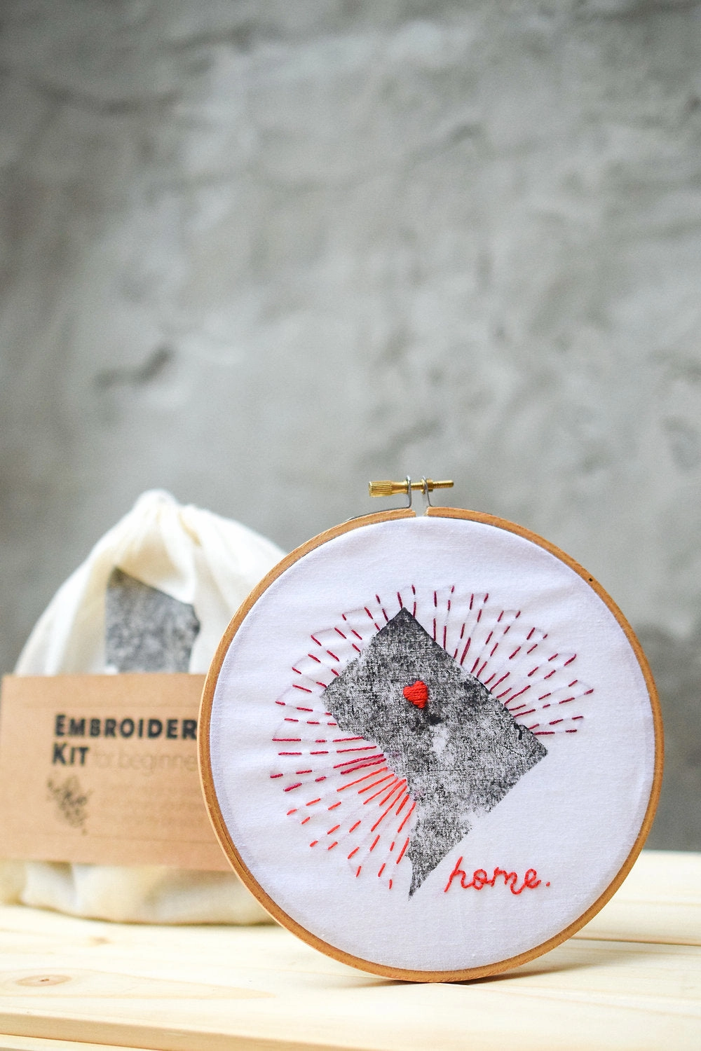 DC Has My Heart Beginners Embroidery Kit -- The Other Cat Embroidery