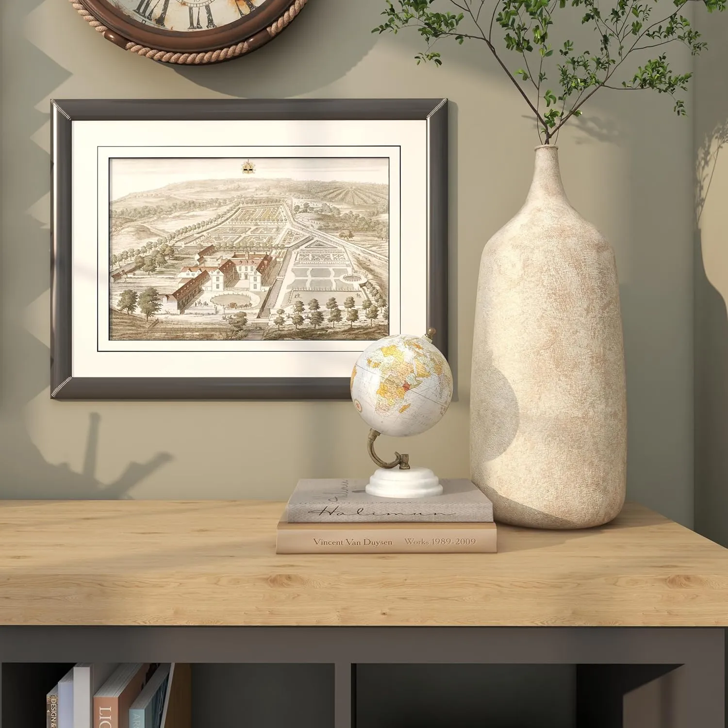 Deco 79 Marble Globe with White Marble Base, 5' x 5' x 8', White