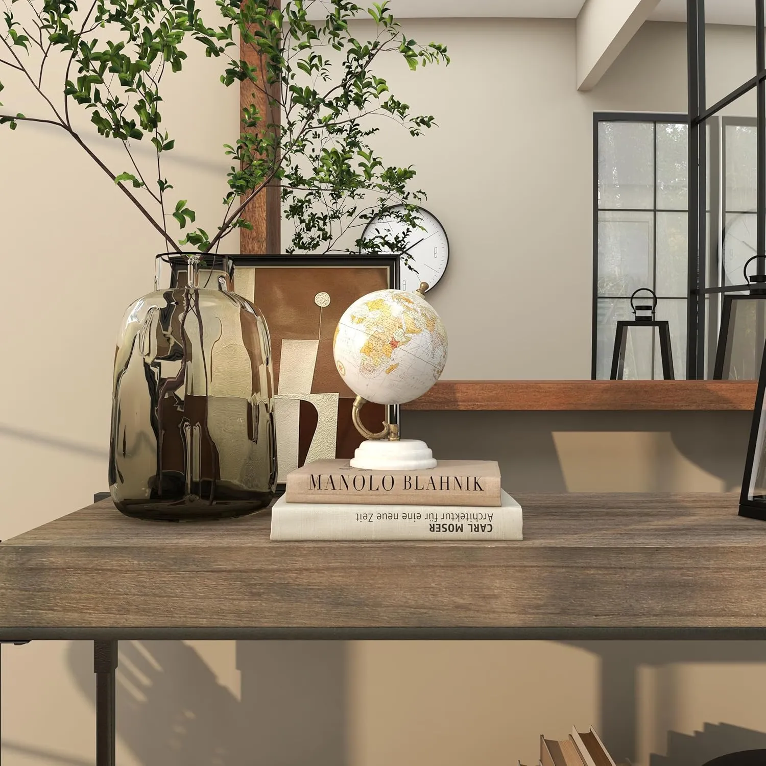 Deco 79 Marble Globe with White Marble Base, 5' x 5' x 8', White