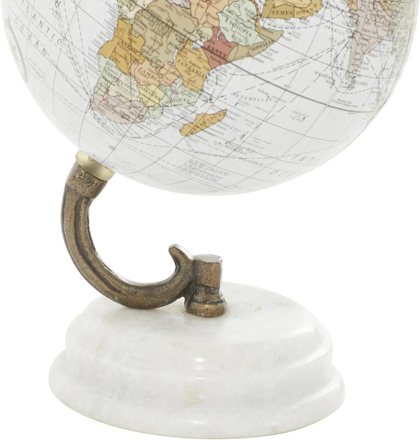 Deco 79 Marble Globe with White Marble Base, 5' x 5' x 8', White