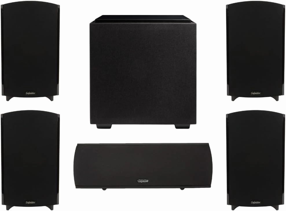 Definitive Technology Home Theater Bundle: (4) ProMonitor 1000 Speakers, ProCenter 1000 Center, and Descend DN8 Subwoofer - Immersive 5.1 Surround Sound System
