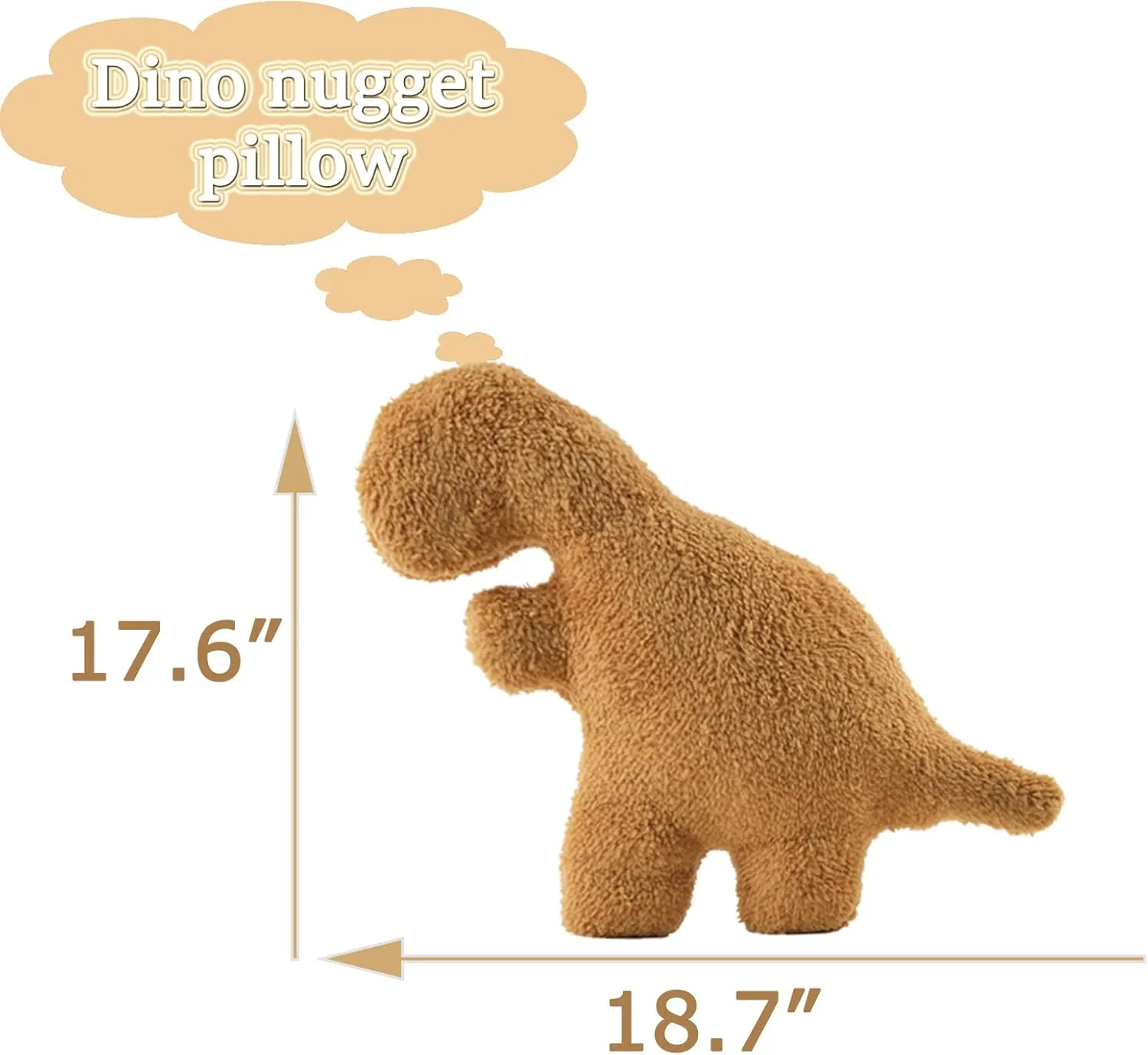 Dino Nugget Pillow Large, Funny Chicken Nugget Plushie Birthday Gift, Dino Decorative Throw Pillow for Kids Room Decor, Dinosaur Stuffed Animal Idea Birthday Gift for Teens Kids and Adult