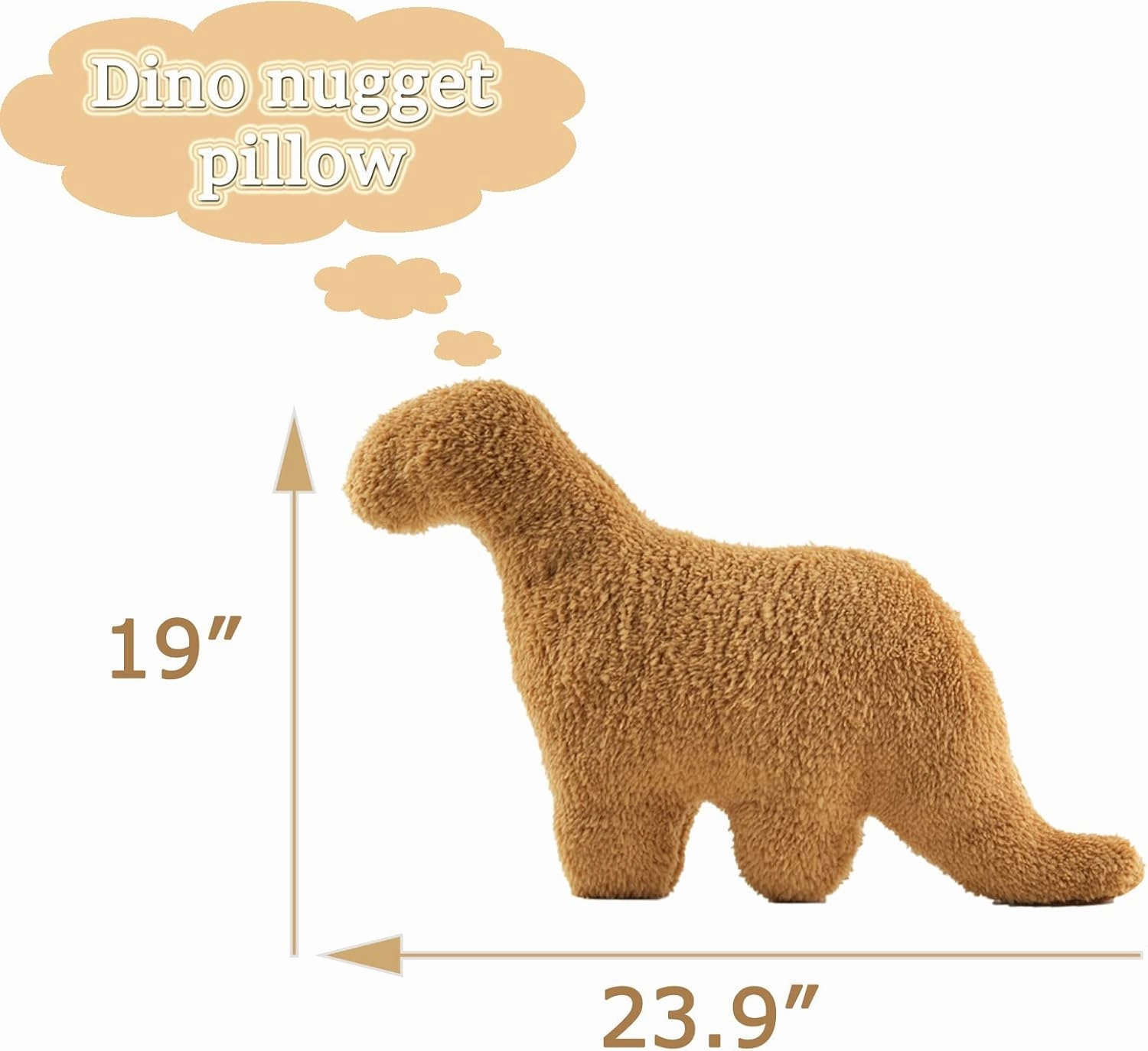 Dino Nugget Pillow Large, Funny Chicken Nugget Plushie Birthday Gift, Dino Decorative Throw Pillow for Kids Room Decor, Dinosaur Stuffed Animal Idea Birthday Gift for Teens Kids and Adult