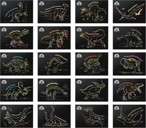 DINORY Scratch Art for Kids & Adults, Dinosaur Scratch Set 201 (20 Dinosaurs)