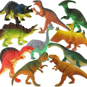 Dinosaur Toys for Kids 3-5, 10 PCS Realistic Plastic Dinosaur Figure Toy Set Including T-Rex, Stegosaurus, Spinosaurus, Ideal Gift for Toddlers Boys Girls, Dino Boy Toy