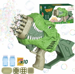 Dinosaur Bubble Gun with Bubble Solution, Bubbles Machine for Kids, Toys for Boy Ages 5-7, Outdoor Toys for Toddlers 3-5, Birthday Gifts for 3 4 5 6 7 8 Year Old Kids Boys