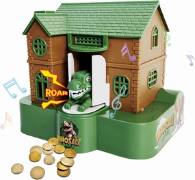 Dinosaur Piggy Bank for Kids,Funny Dinosaur Toys Stealing Coin Bank for Boys Girls,Novelty Electric Money Bank for Saving Coins,Perfect Educational Toys Gift for Birthdays Christmas Sock Stuffing