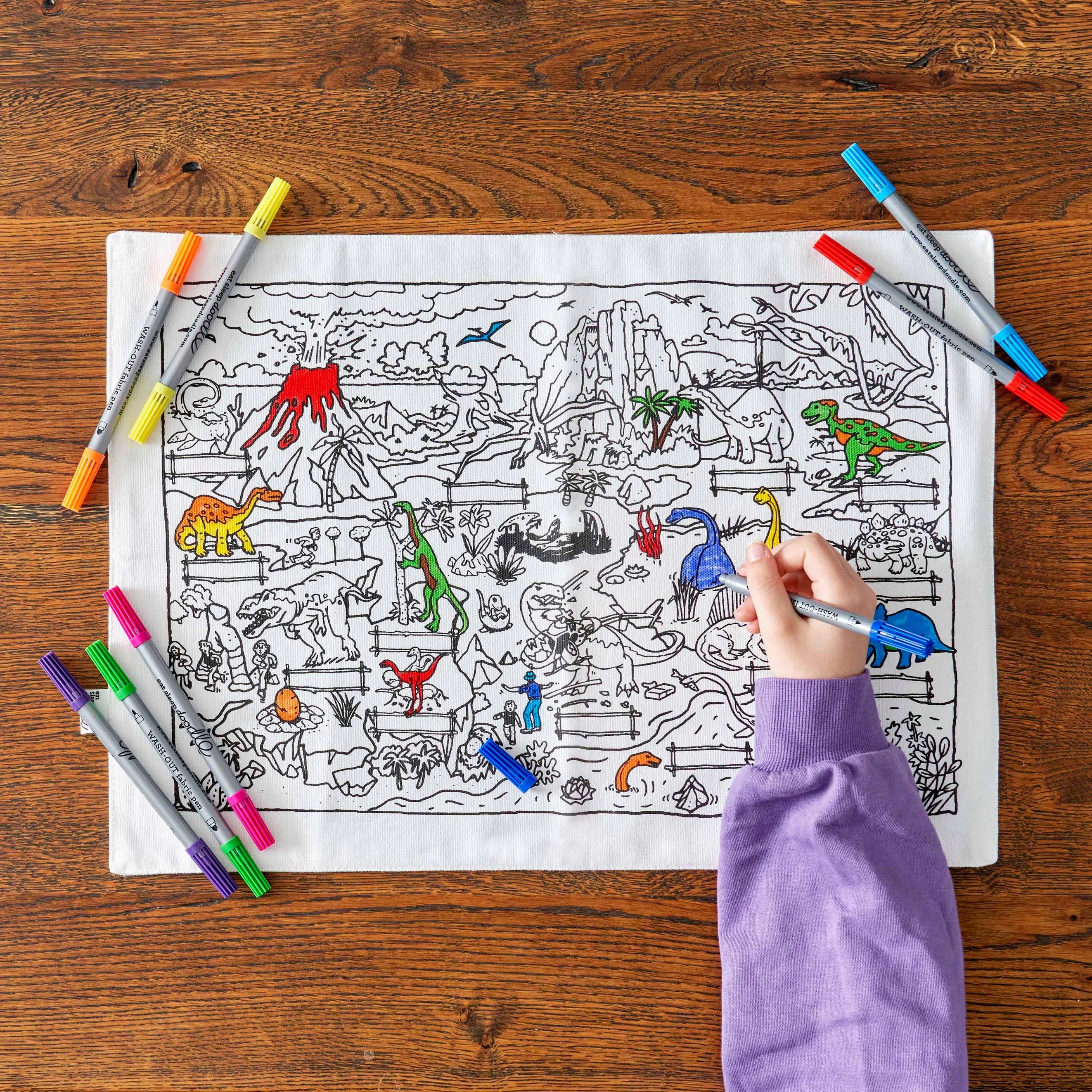 Dinosaur Placemat to Go - Colouring Craft Kit