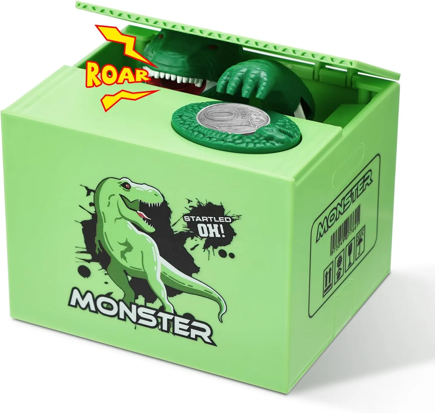 Dinosaurs Piggy Bank for Kids,Automatic Stealing Coin Bank for Toddler Money Saving,Funny Savings Box for Kids Boys Girls Age 3 4 5 6 7 8,Creative Christmas Sock Stuffing Birthday Gift Toy