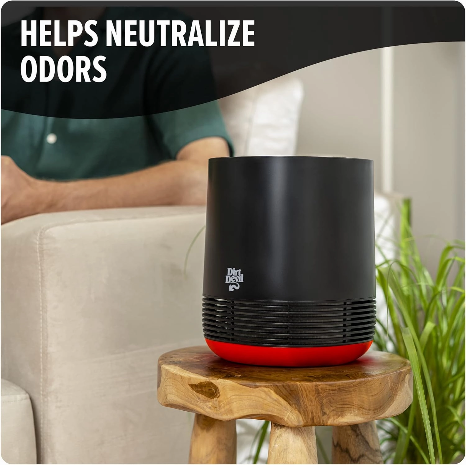 Dirt Devil Air Purifier, Powerful HEPA Filter with 360 Degree Air Intake, Neutralize Odor, Captures 99.97% of Particles, Dust, Pollen, Pet Dander and Smoke, Air Purifiers for Home