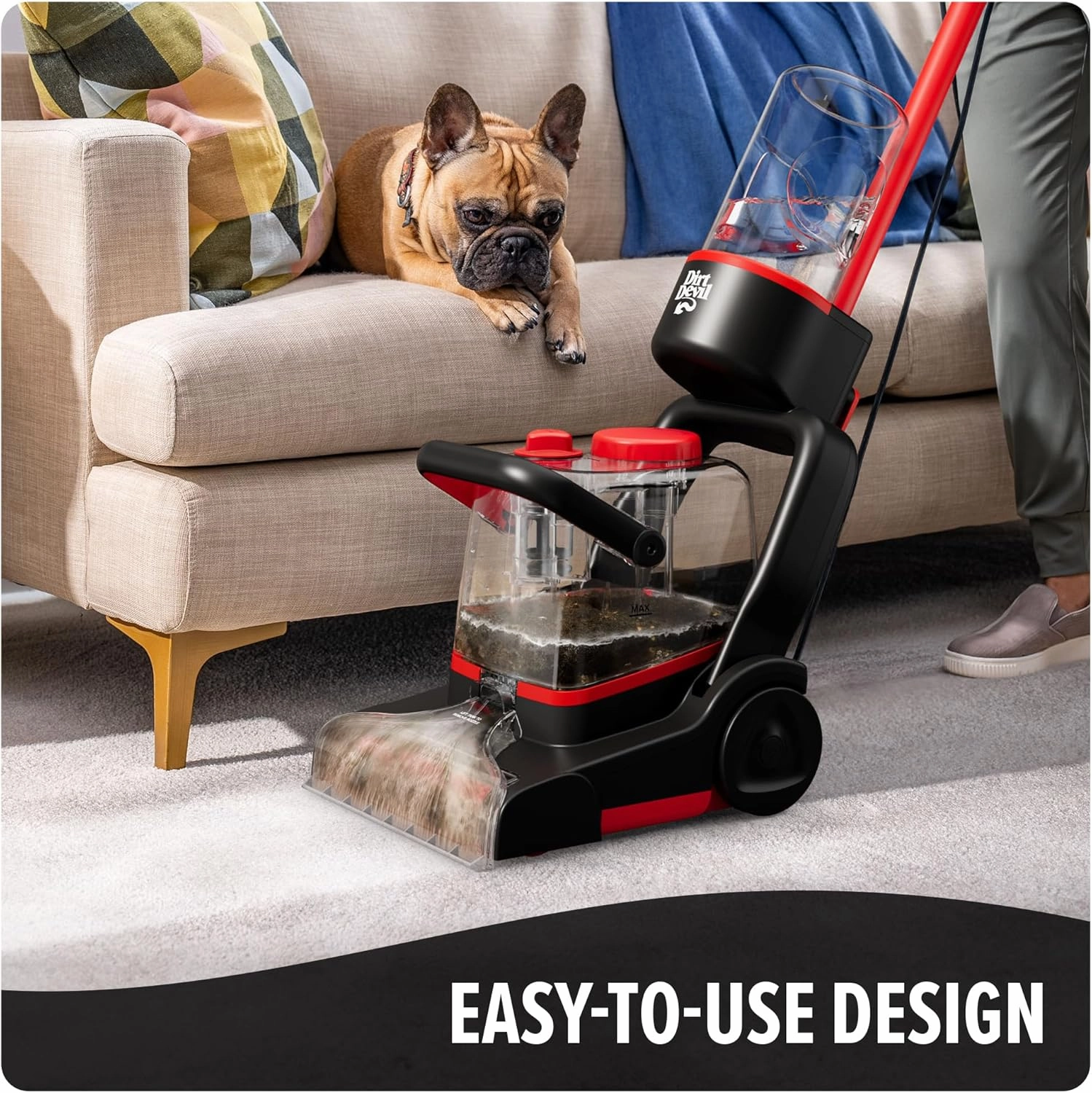 Dirt Devil Full Size Carpet Cleaner Machine for Carpet and Upholstery, Deep Cleaning Carpet Shampooer Machine with Two Cleaning Modes, Pair with Dirt Devil Carpet Cleaner Solution