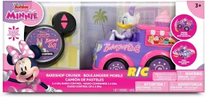 Disney Junior: 9" R/C Daisy Duck Bakeshop Cruiser – Pink & Purple Light-Up Toy Dessert Vehicle, Spins & Wheelies, EZ Pushbutton Remote Control, Kid 3 