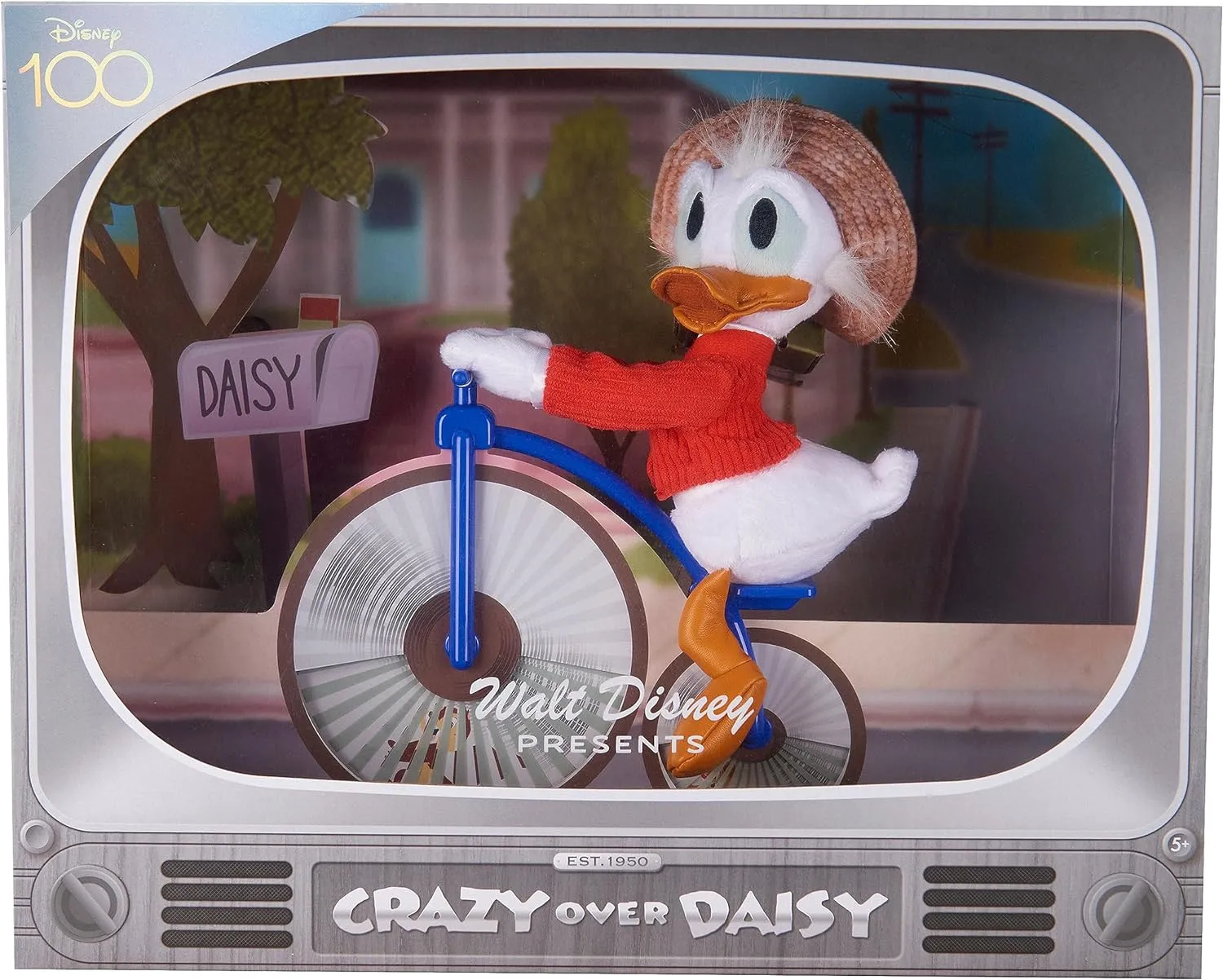 Disney100 Years of Wonder Walt Disney Presents “Crazy Over Daisy” Donald Duck Collectible Plush Stuffed Animal, Kids Toys for Ages 5 Up, Amazon Exclusive by Just Play