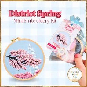 District Spring Cherry Blossom Mini Embroidery Kit