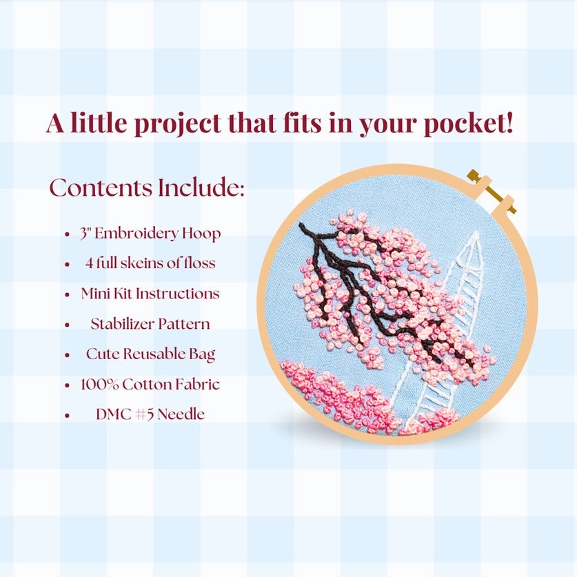 District Spring Cherry Blossom Mini Embroidery Kit