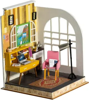 DIY Miniature Dollhouse Kit Bring Furniture 3D Wooden Model Toy with Led Light 1:24 Scale Creative Room Christmas Birthday Gift